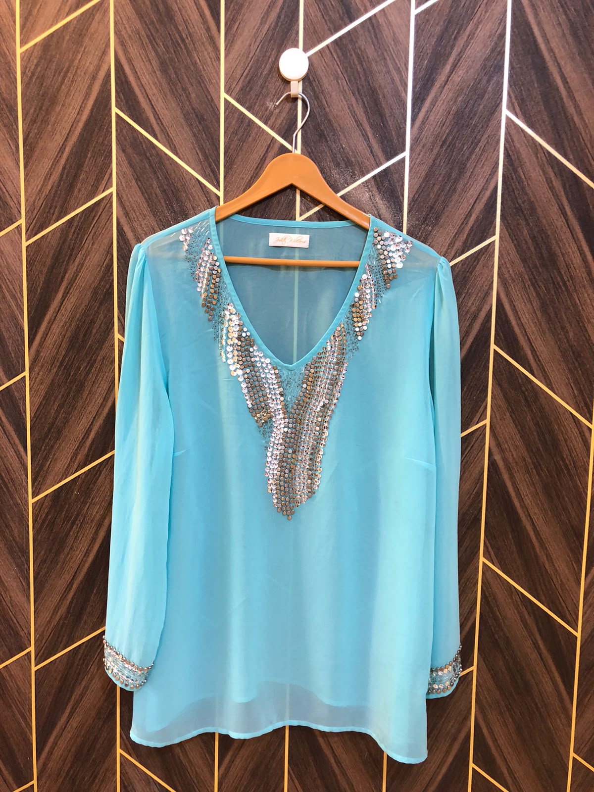 Western  Top Chiffon (See Through) – X-Large Size (Chest: 22, Length: 29 )