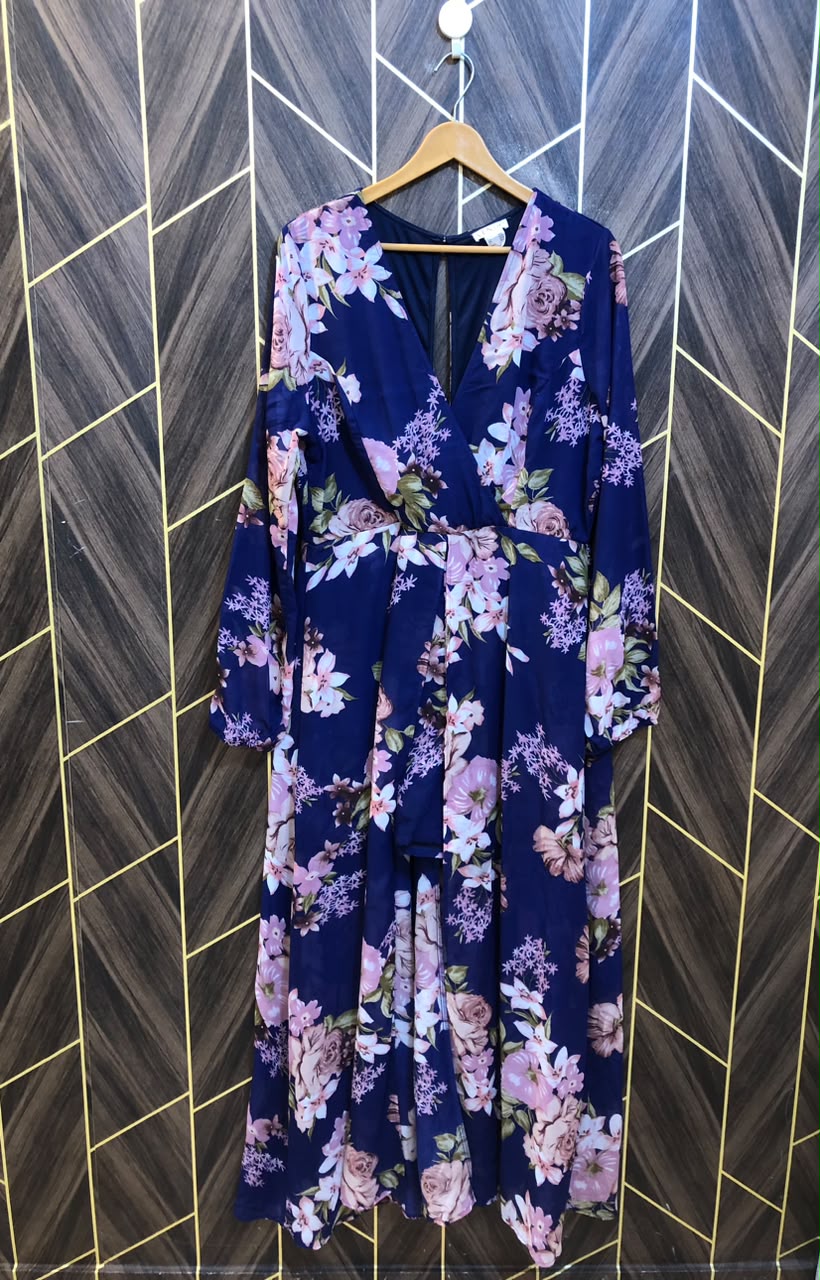 Western Long Maxi Chiffon Large | Size | Chest 20 | Length 57