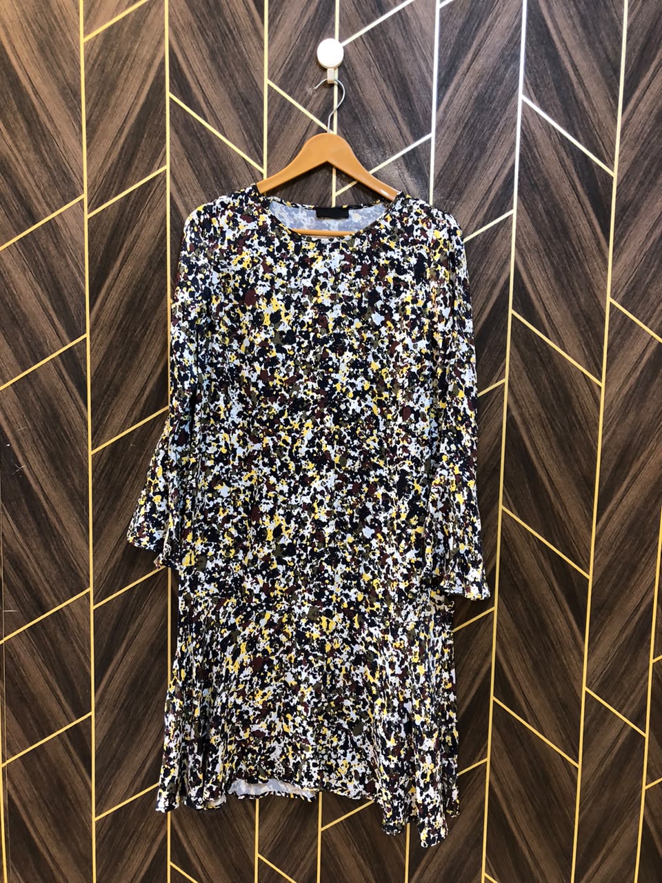Women Long Shirt Silk Small | Chest 18 | Length 38