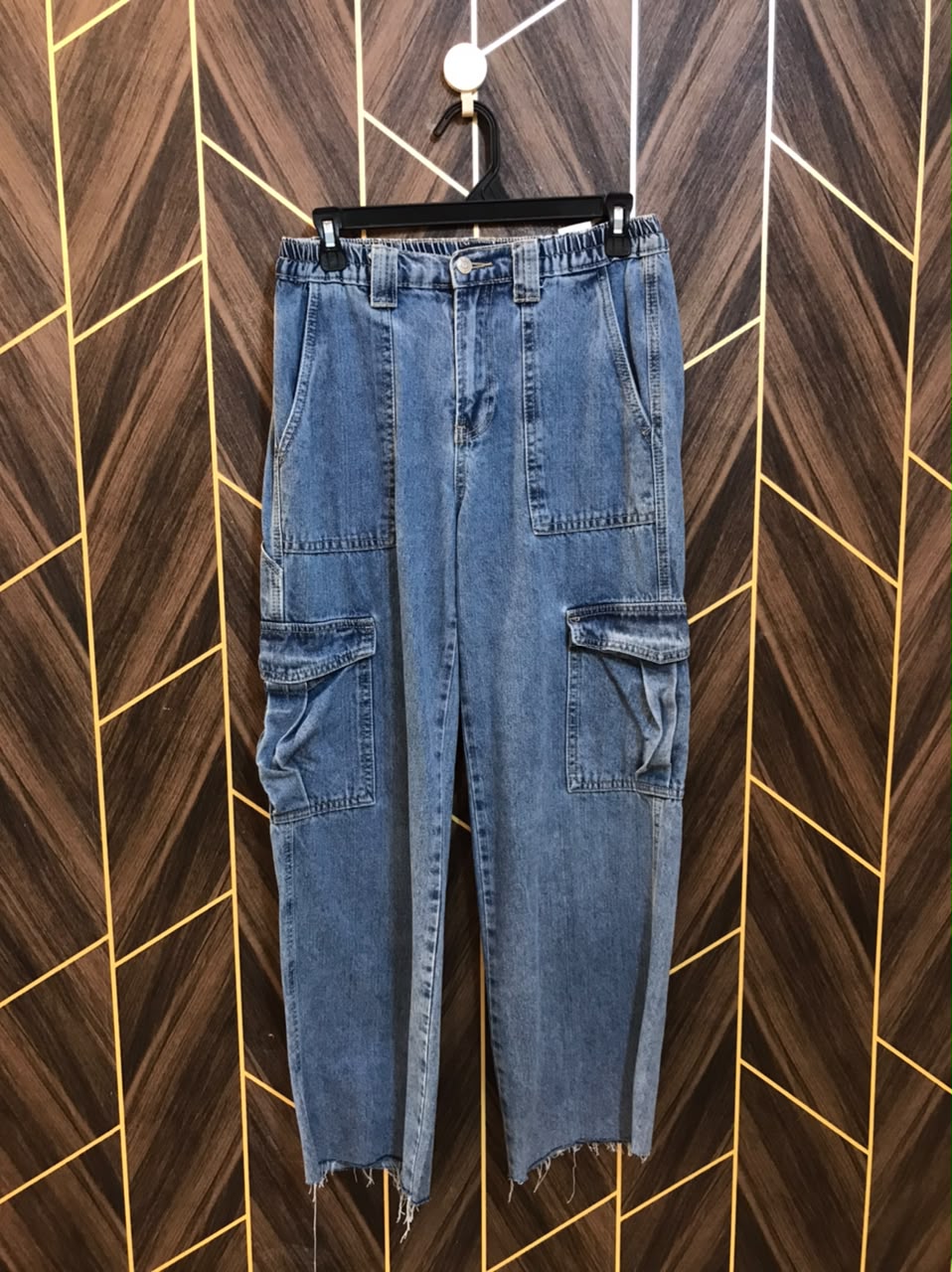 Women High Waist Wide Leg Cargo Jeans Small to Medium | Waist 28–30 | Length 38