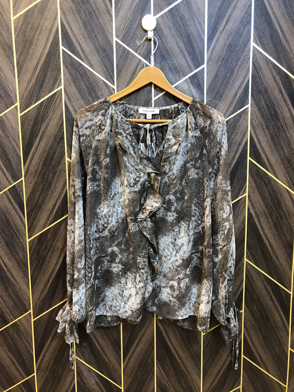 Western Top Chiffon (See Through) – 1XL Size (Chest: 23, Length: 27  )