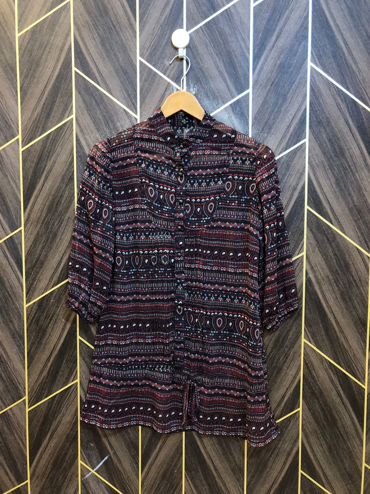 Western Top Chiffon (See Through) – Medium Size (Chest: 19, Length: 28  )