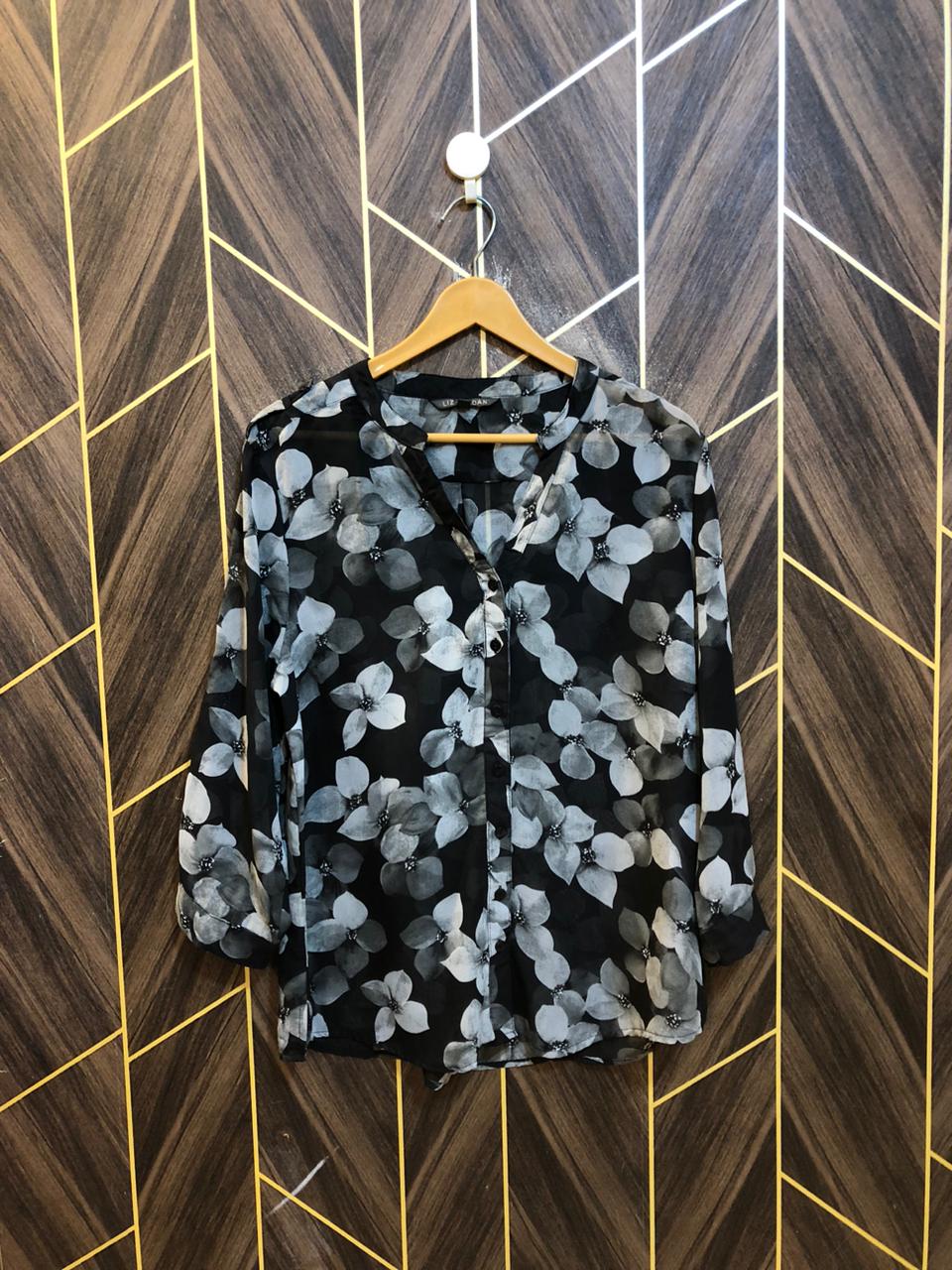 Western Top Chiffon (See Through) – X-Large Size (Chest: 22, Length: 28 )