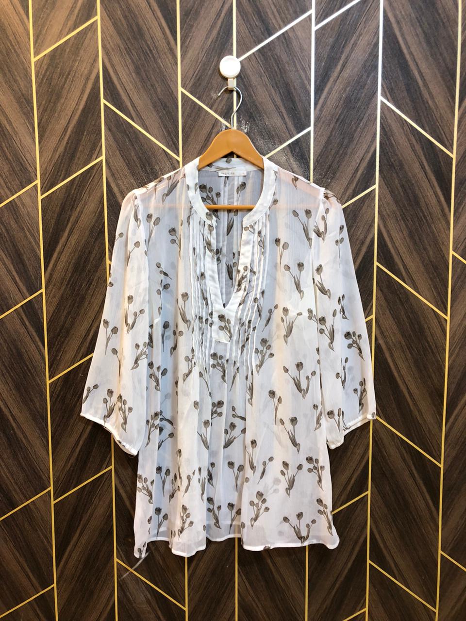 Western Top Chiffon (See Through) – Large Size (Chest: 21 , Length: 30)