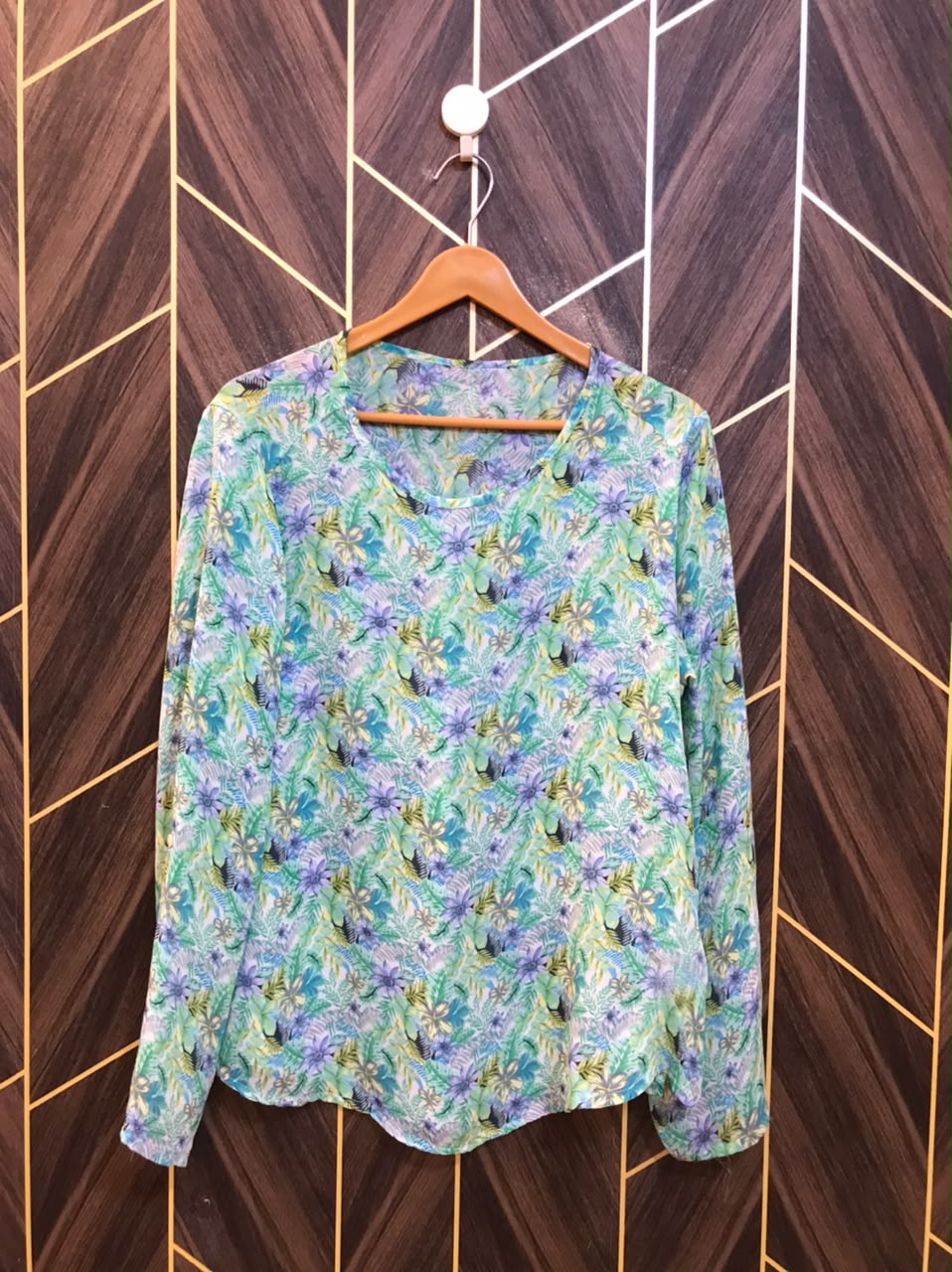Western Top Chiffon (See Through) – Large Size (Chest: 21 , Length: 27 )