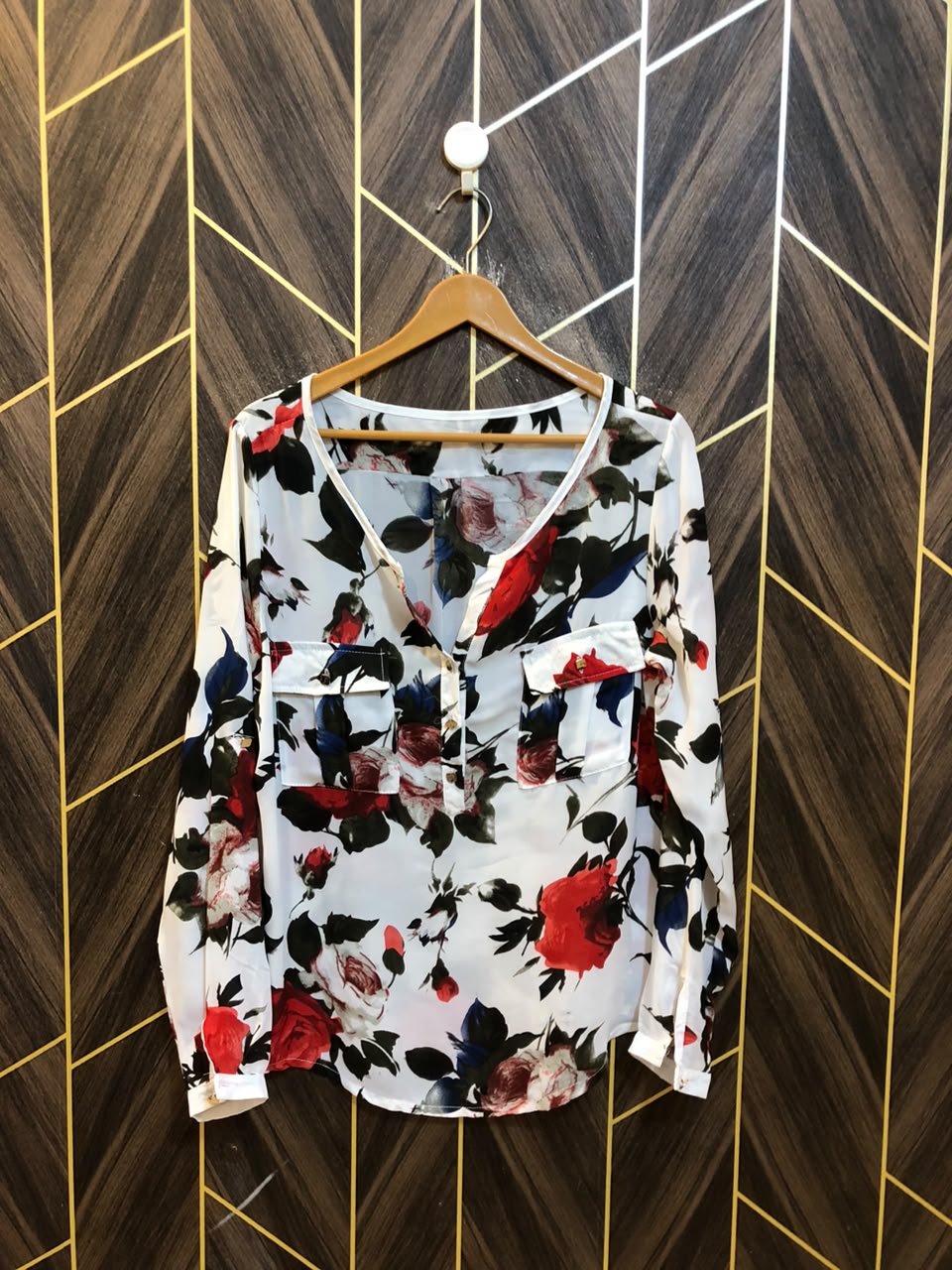 Western Top Chiffon (See Through) – Large Size (Chest: 20, Length:  26 )