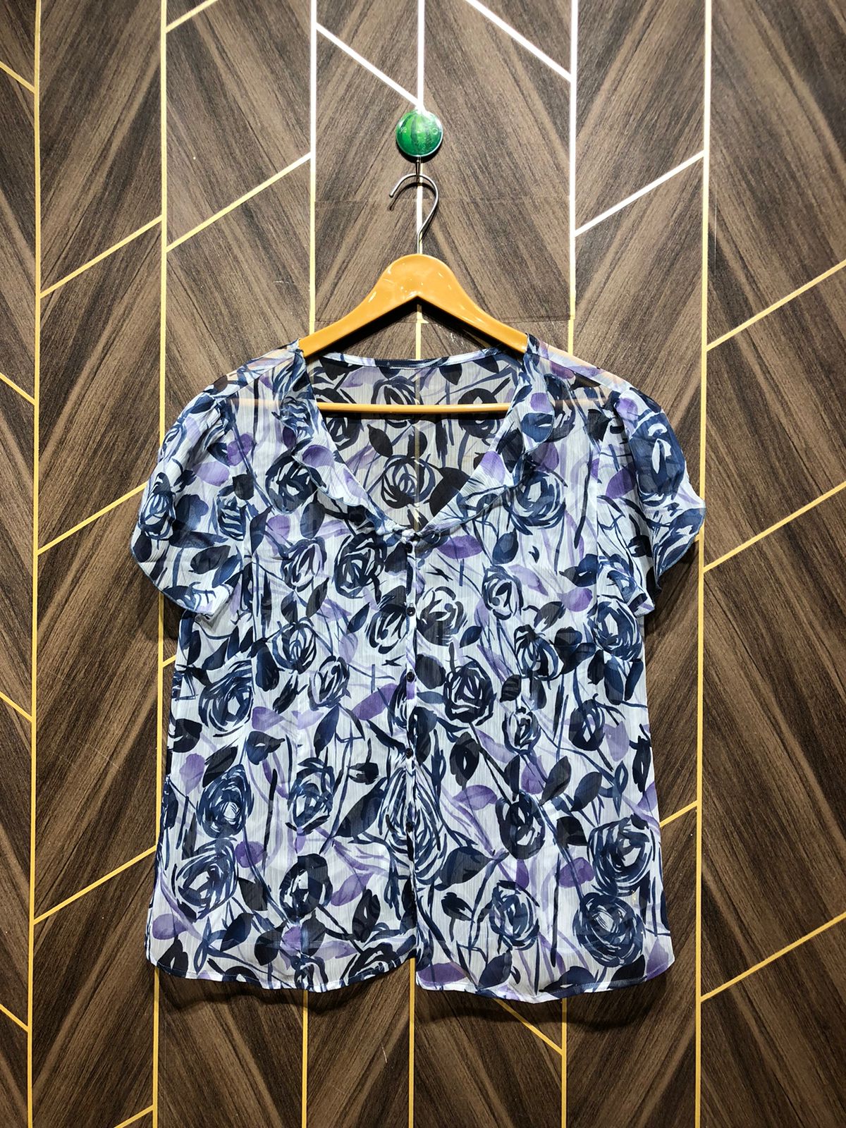 Western Top Chiffon (See Through) – X-Large Size (Chest: 23  , Length: 25 )