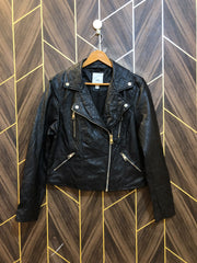 Women Leather Crop Jacket Medium | Size | Chest 19 | Length 20