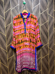 Women Long Shirt Linen X Large | Chest 21 | Length 41