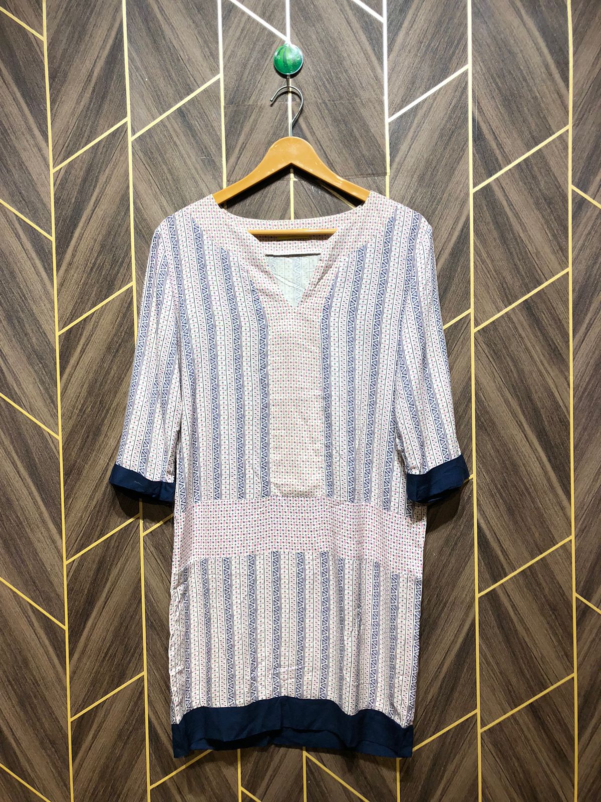 Women Long Shirt Linen Medium | Chest 19 | Length 34