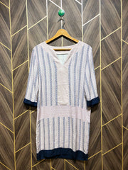 Women Long Shirt Linen Medium | Chest 19 | Length 34