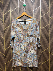 Women Long Shirt Linen Medium | baggy  | Length 34