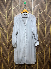 Women Long Shirt Chiffon See Through X Large | Size | Chest 23 | Length 43