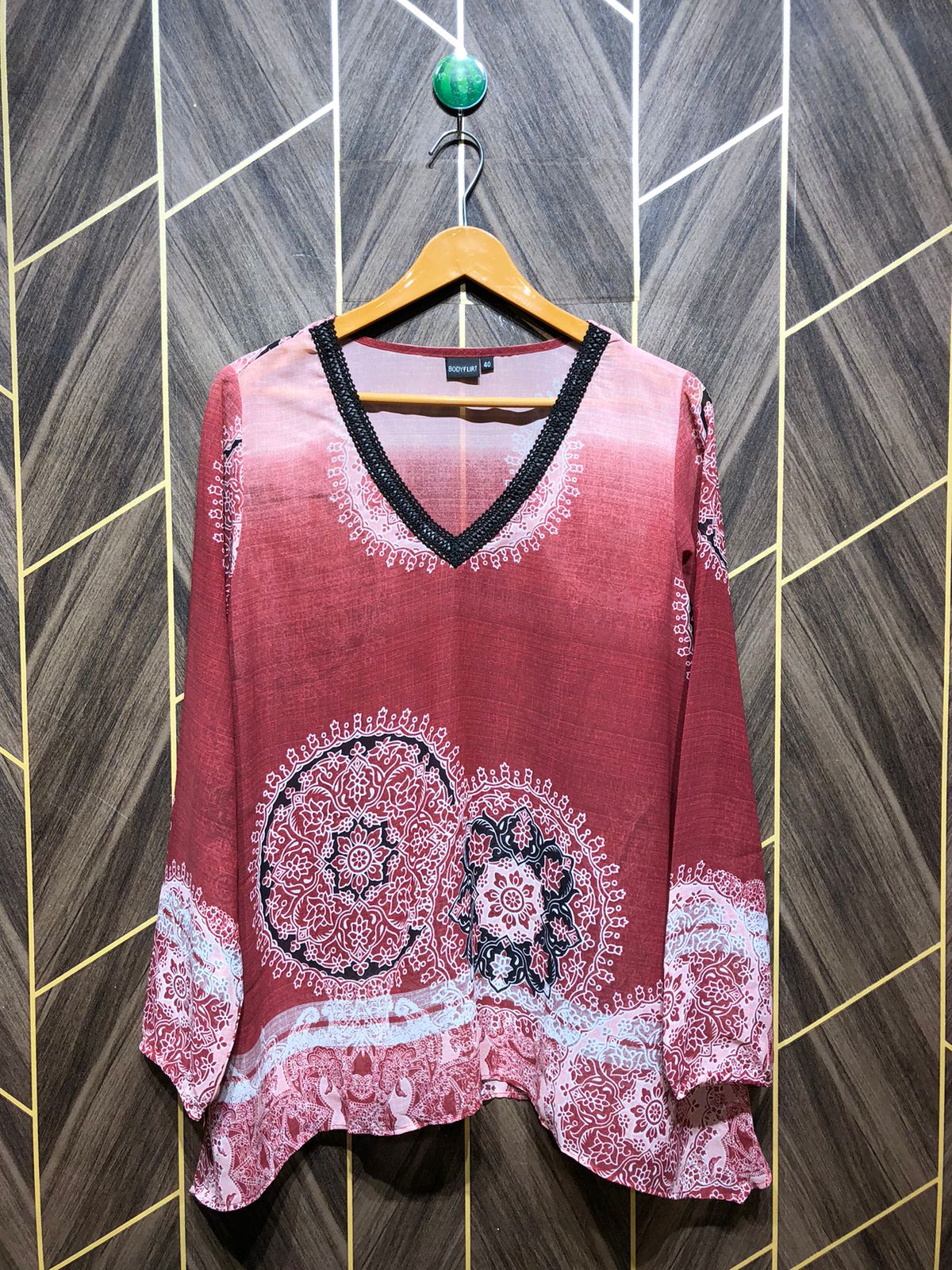 Western Top Chiffon (See Through) – X-Large Size (Chest: 21, Length: 29 )