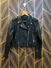 Women Leather Crop Jacket Small | Size | Chest 18 | Length 18