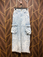 Women Wide Leg Cargo Jeans X Small | Waist 26 | Length 40