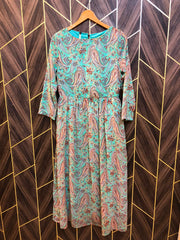 Western Long Maxi Chiffon Small | Size | Chest 18 | Length 50
