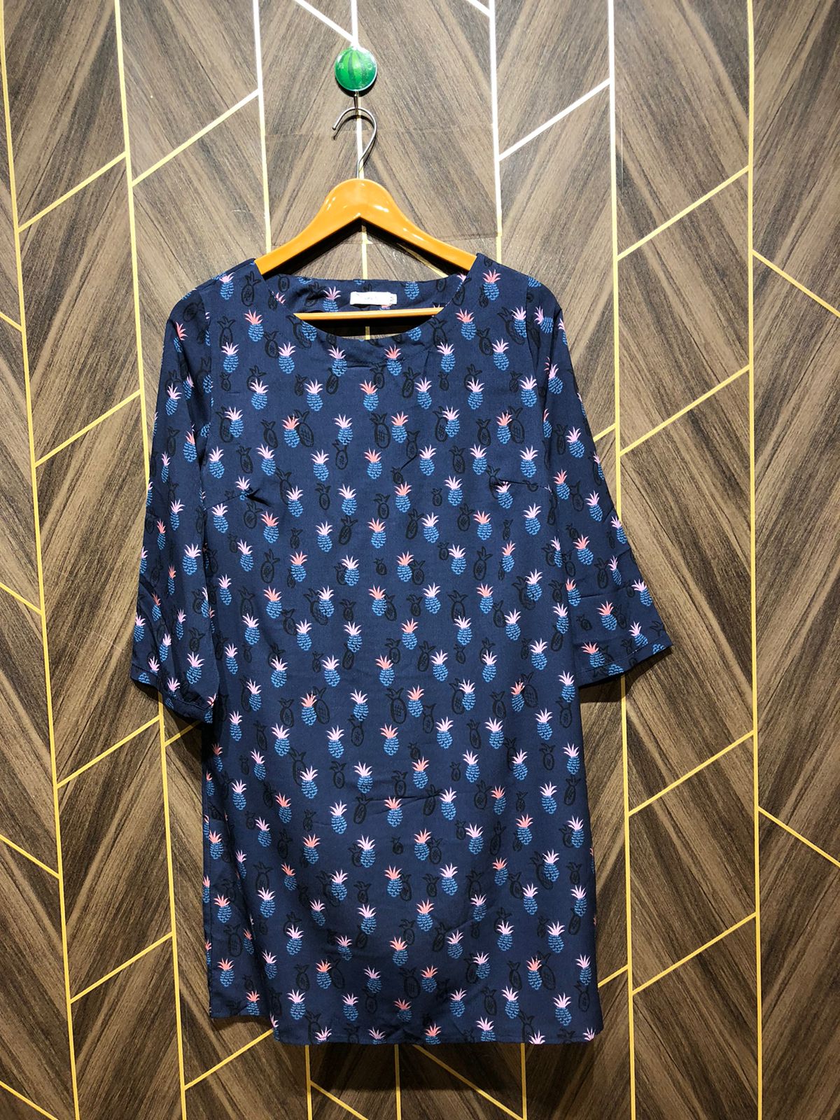 Women Long Shirt Silk Large | Chest 20 | Length 34