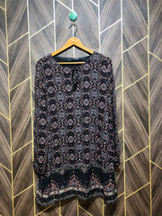 Women Long Shirt Linen Medium | Chest 19 | Length 34
