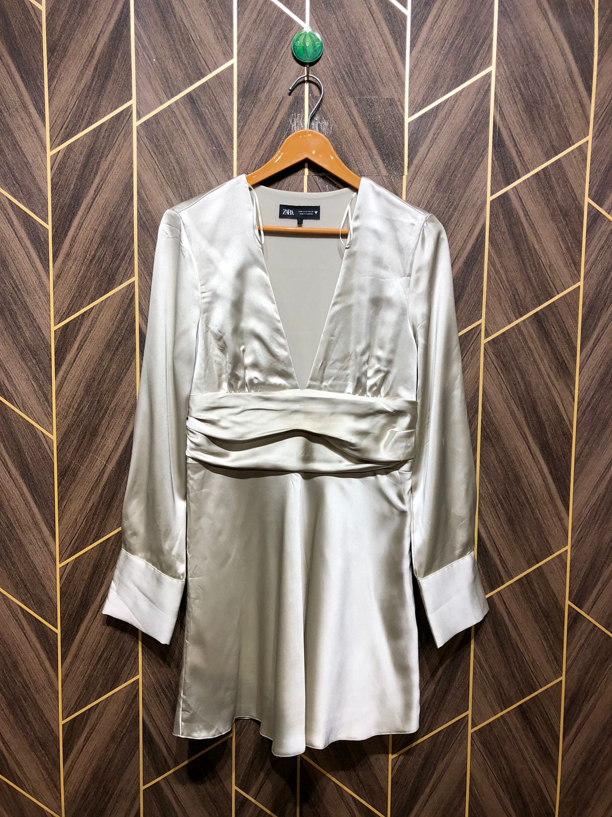 Women Long Shirt Silk Small | Chest 18 | Length 33