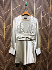 Women Long Shirt Silk Small | Chest 18 | Length 33