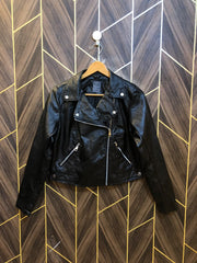 Women Leather Crop Jacket Small | Size | Chest 18 | Length 19