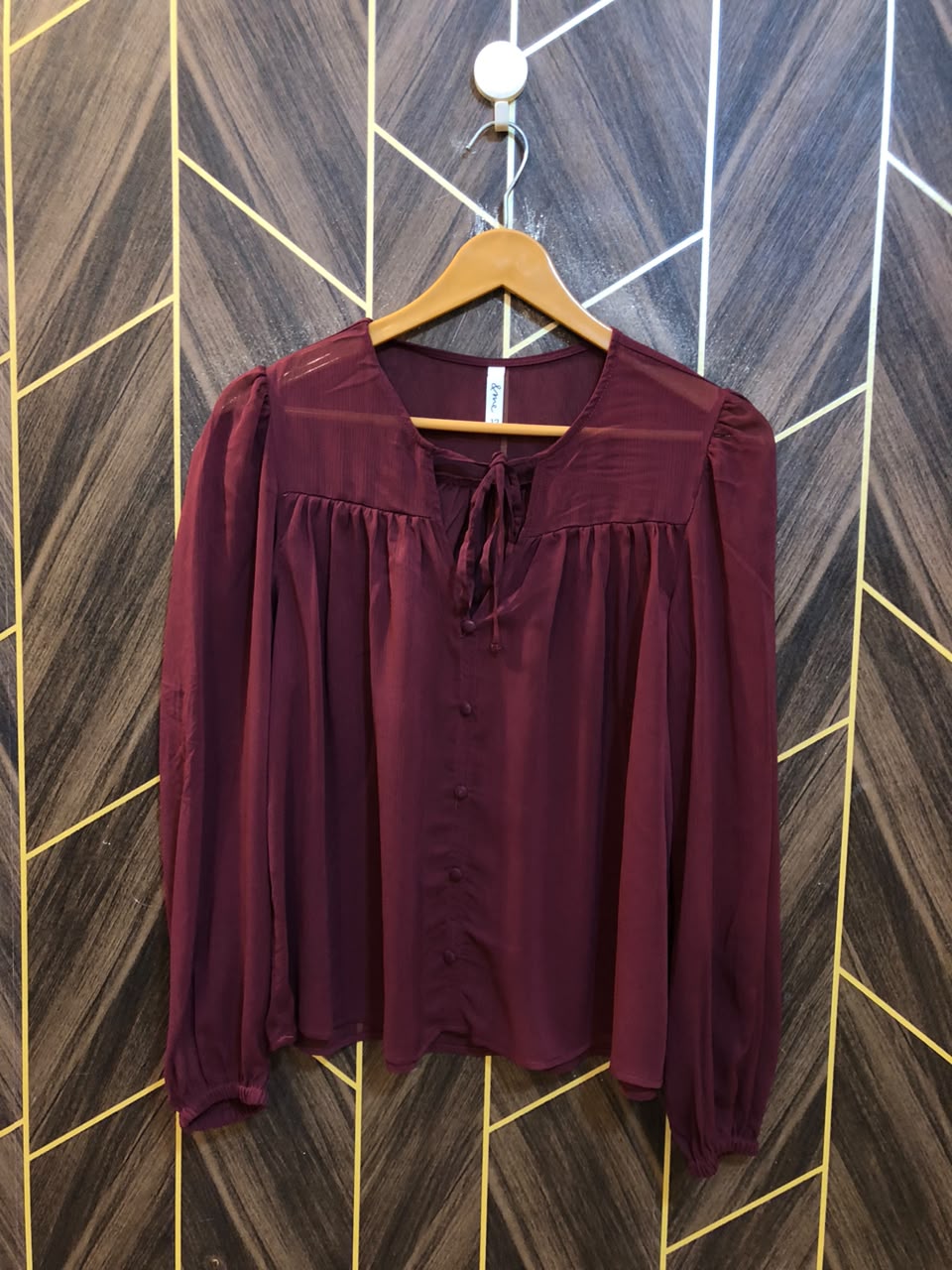 Western Top Chiffon (See Through) – Large Size (Chest: 20, Length: 23 )