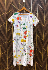 Women Long Shirt Silk Large | Chest 21 | Length 44