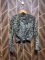 trendy silk shrug crop top x small