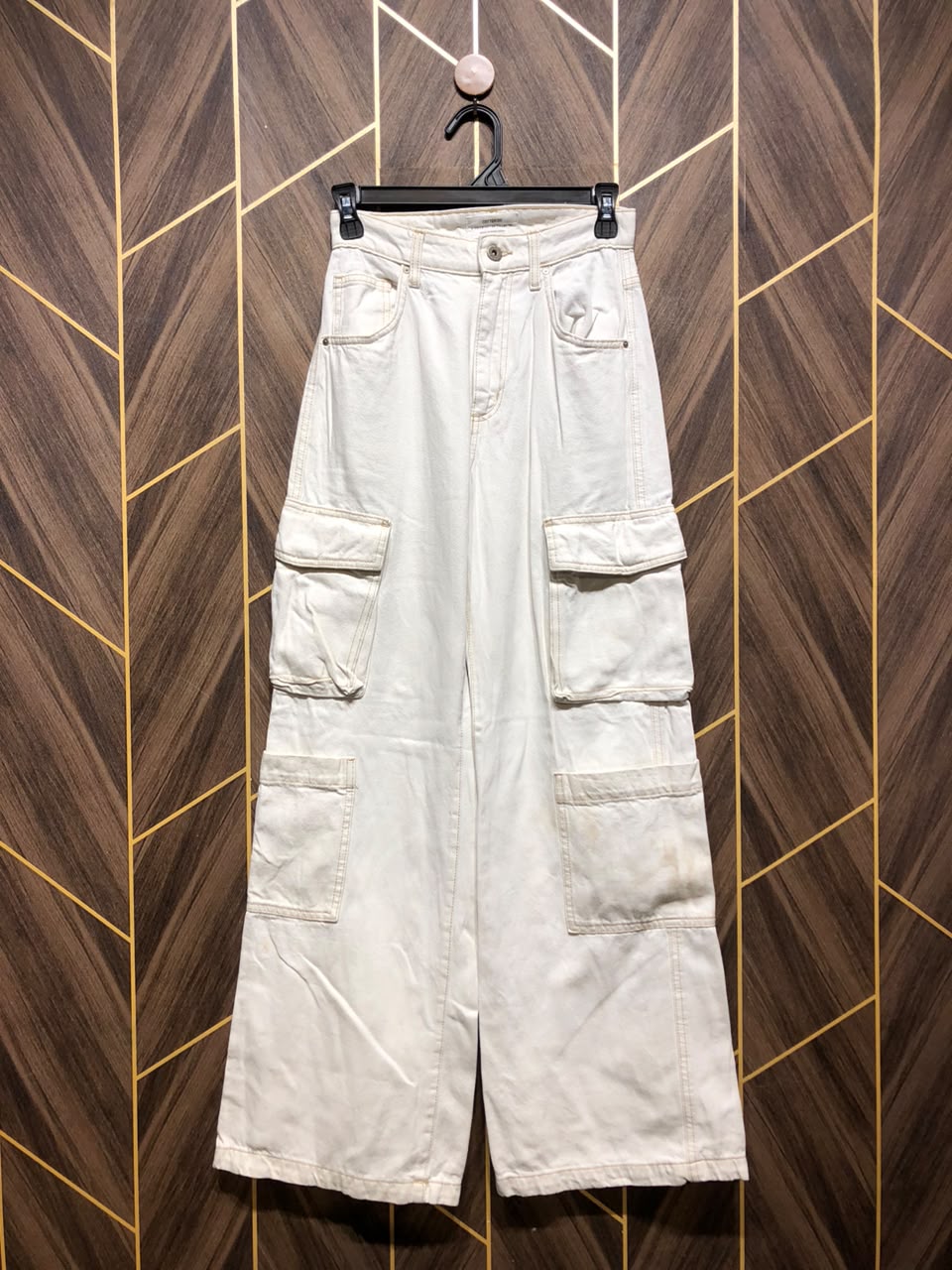 Women Wide Leg Cargo Jeans  X Small | Waist 26 | Length 41