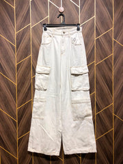 Women Wide Leg Cargo Jeans  X Small | Waist 26 | Length 41
