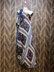 Western Long Maxi  One shoulder Silk X Large | Size | Chest 21 | Length 57