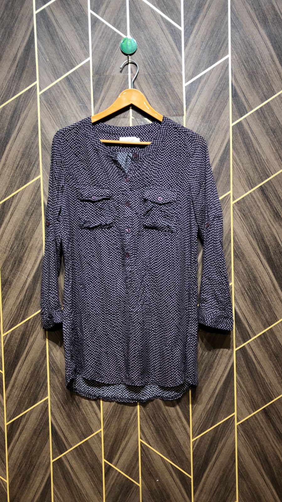 Women Long Shirt Linen Small | Chest 18 | Length 31