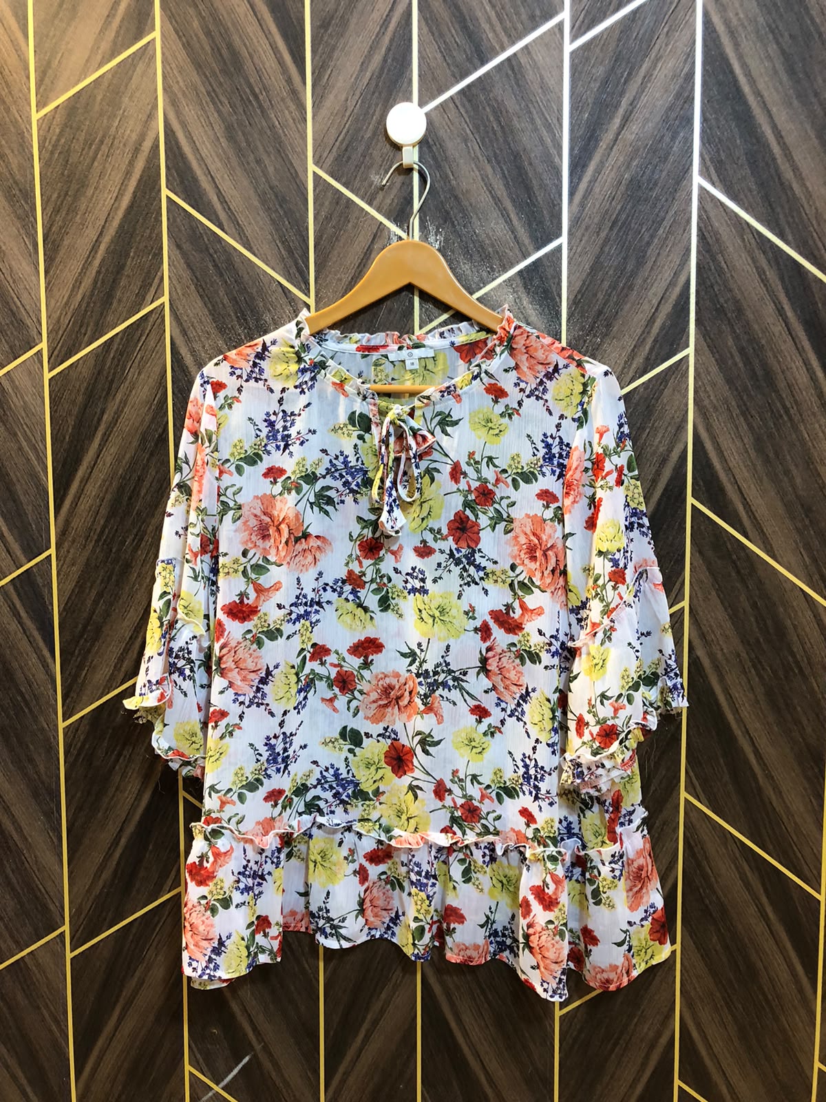 Western Top Chiffon (See Through) – 1XL Size (Chest: 23, Length: 26  )