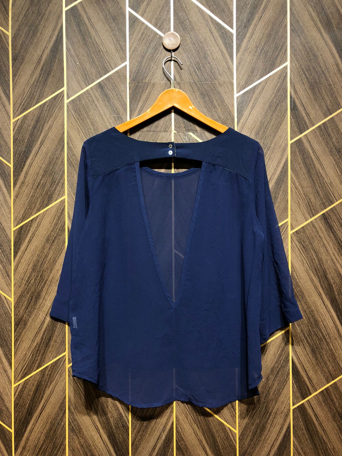 Western Top Chiffon (See Through) – Large Size (Chest:  21, Length: 26 )