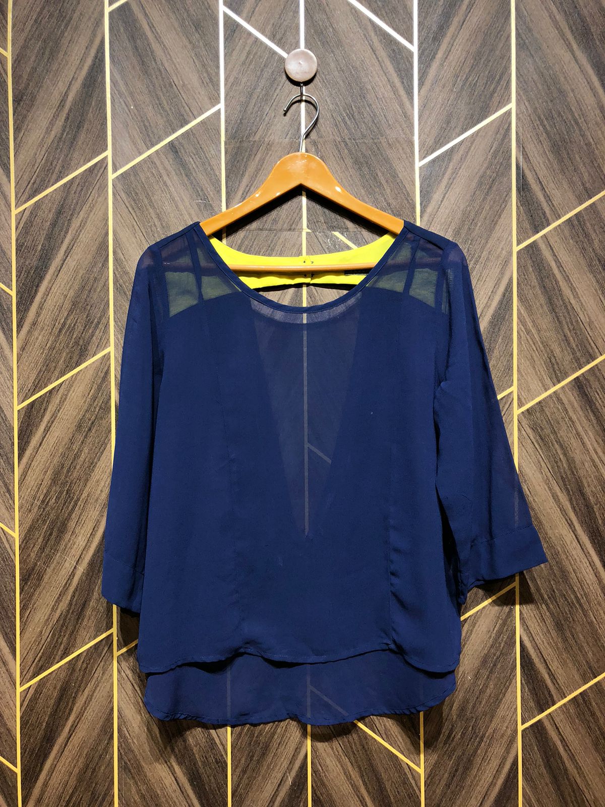 Western Top Chiffon (See Through) – Large Size (Chest:  21, Length: 26 )