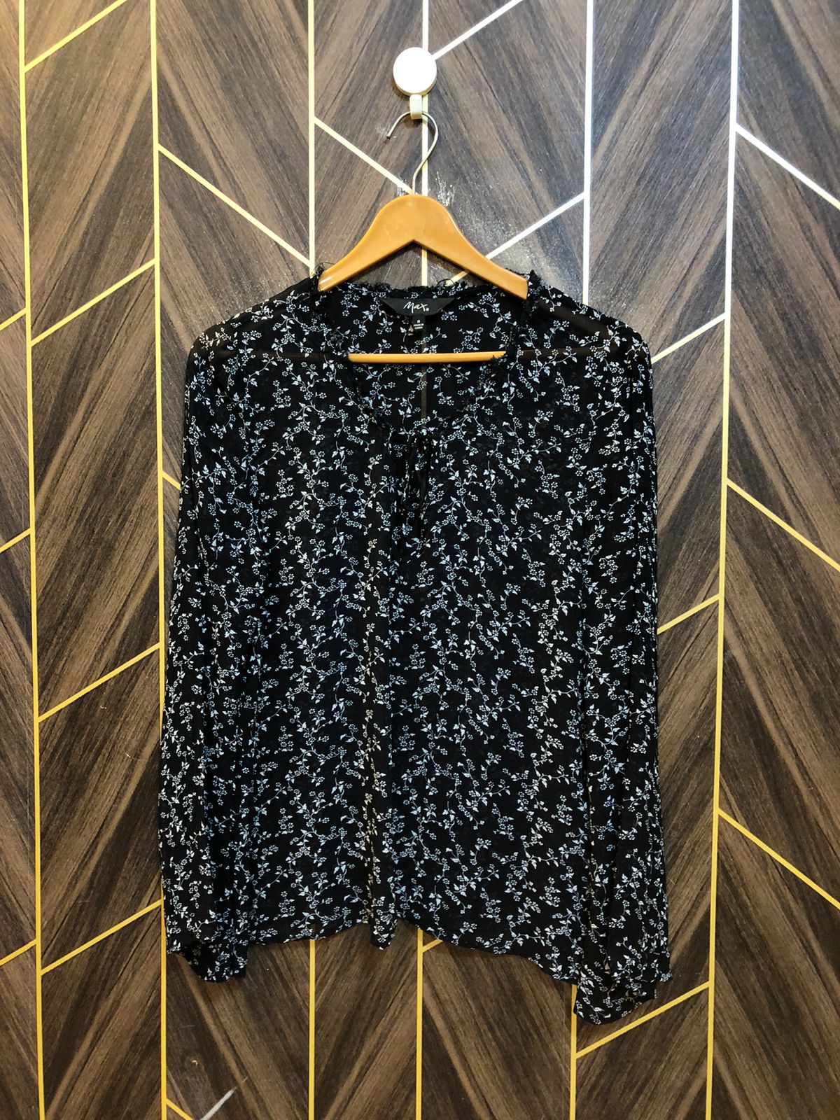 Western Top Chiffon (See Through) – Small Size (Chest: 18, Length: 24)
