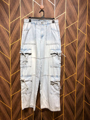 Women Wide Leg Cargo Jeans Medium | Waist 32  | Length 41