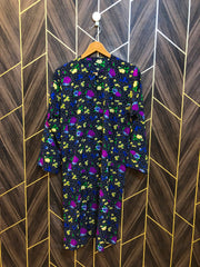 Women Long Shirt Chiffon Large | Chest 20 | Length 39