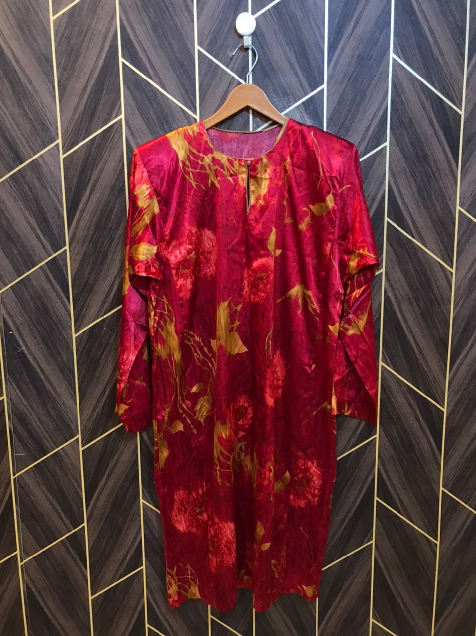 Women Silk Cord Set baggy | Shirt Chest 19 | Shirt Length 41  | Skirt Waist 30 | Skirt Length 42
