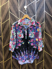 Western Top Chiffon (See Through) – Medium Size (Chest: 19, Length: 28 )
