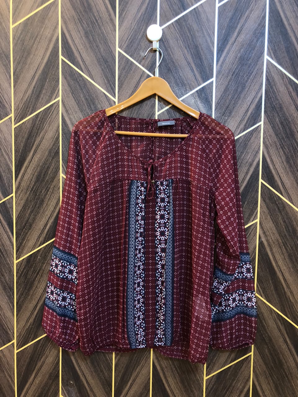 Western Top Chiffon (See Through) – Large Size (Chest: 20, Length: 25  )