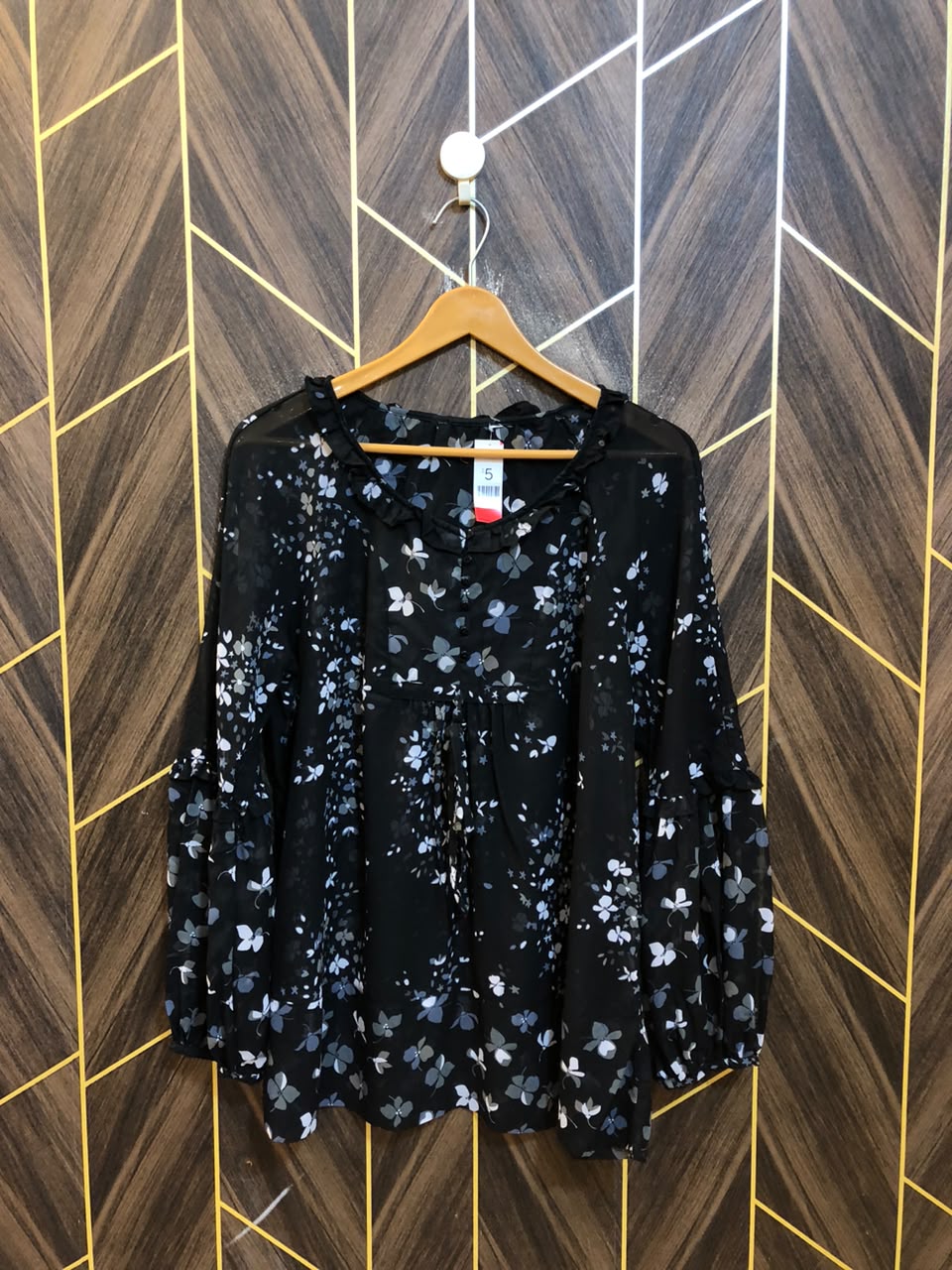 Western Top Chiffon (See Through) – Large Size (Chest: 20, Length: 27 )