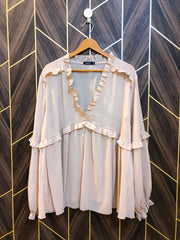 Western Top Chiffon (See Through) – 2XL Size (Chest: 25 , Length: 29  )