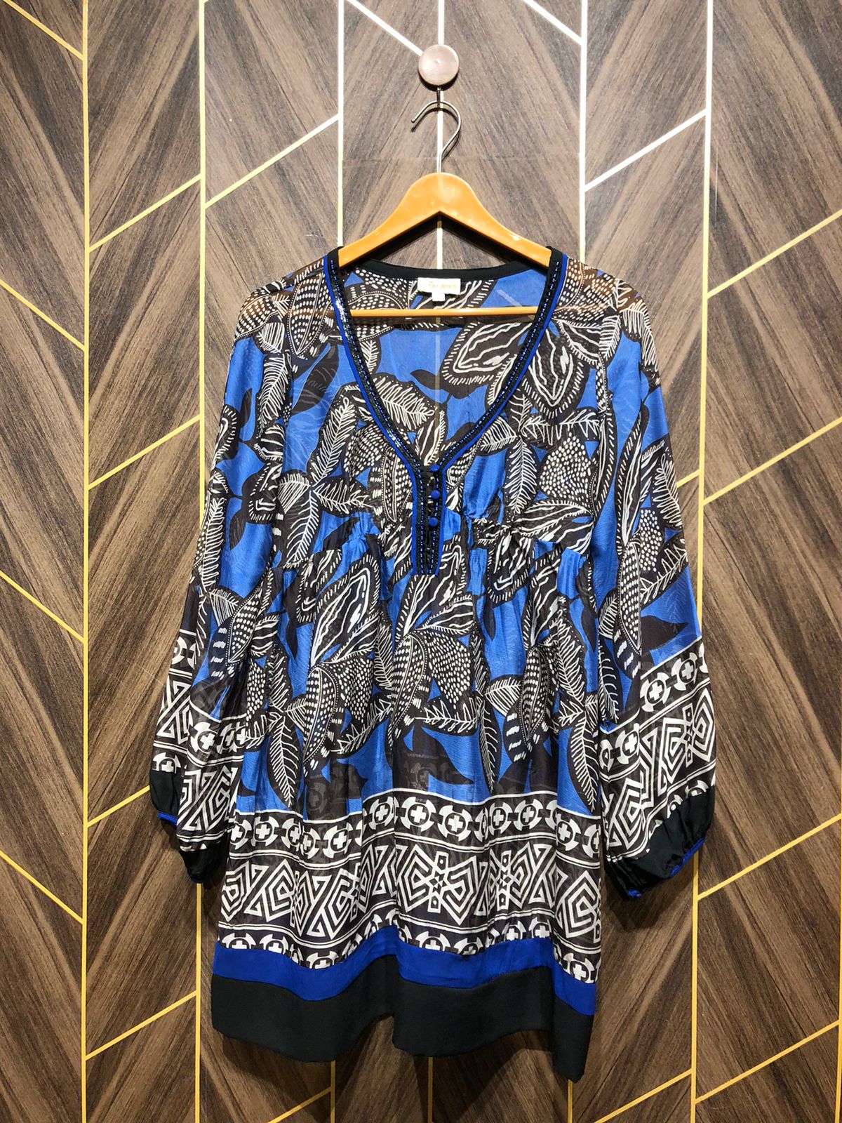 Western Top Chiffon (See Through) – Small Size (Chest: 18, Length: 32)