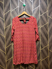 Women Long Shirt Linen Small | Chest 18 | Length 34