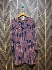 Women Long Shirt Linen Medium | Chest 19 | Length 36