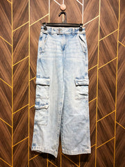 Women Wide Leg Cargo Jeans X Small | Waist 26 | Length 38