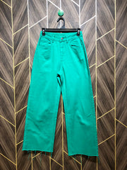 Women Wide Leg Jeans Small Size High Waist 26 Length 37