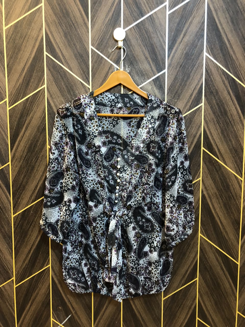 Western Top Chiffon (See Through) – Medium Size (Chest: 19, Length: 27 )